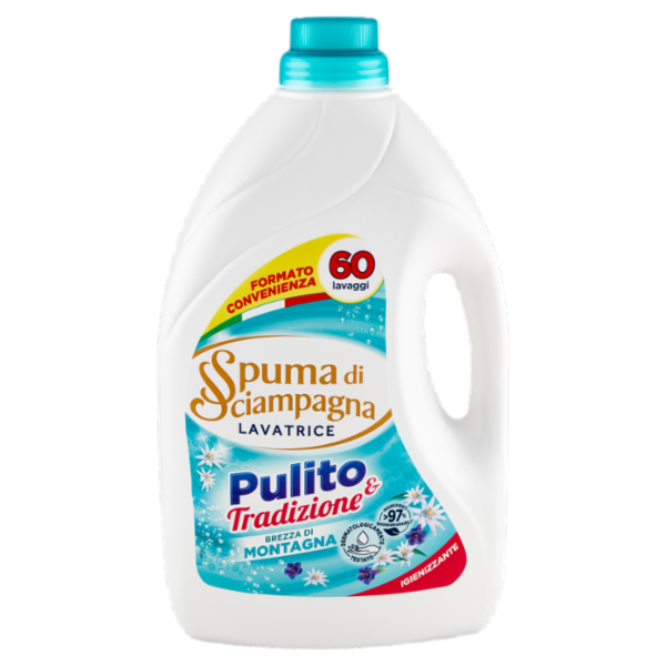 Spuma di Sciampagna Pulito & Tradizione Lavatrice Igienizzante Brezza Montagna 3000 ml