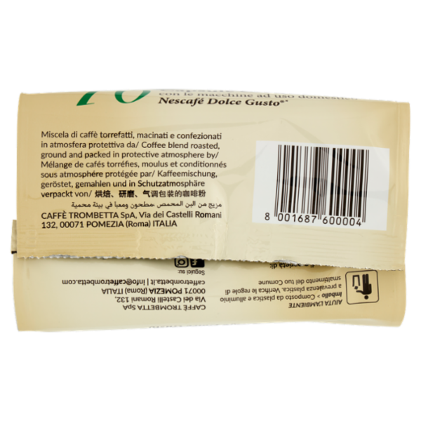 Caffè trombetta l'espresso Dolce più crema 16 Capsule compatibili Nescafé Dolce Gusto* 112 g