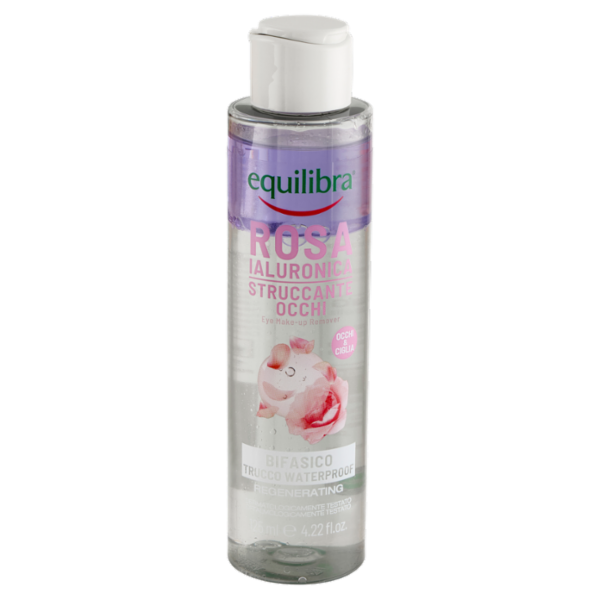 equilibra Rosa Ialuronica Struccante Occhi Bifasico Trucco Waterproof 125 ml