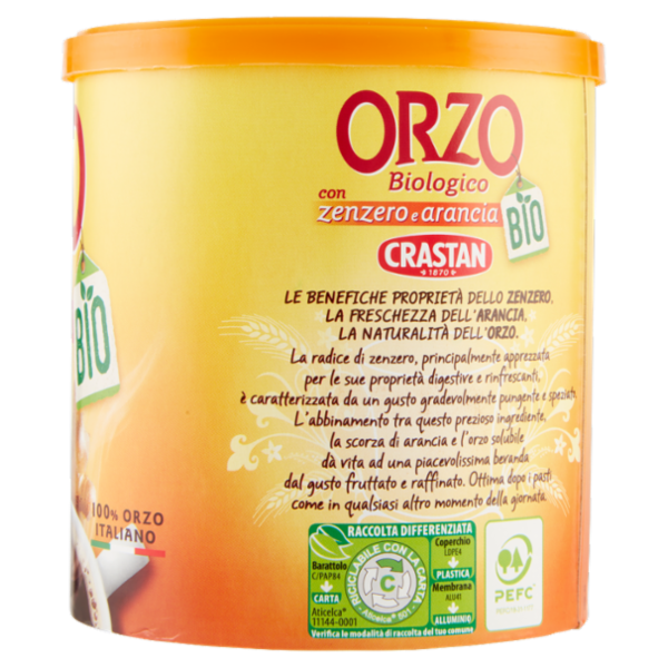 Crastan Bio Orzo Biologico con zenzero e arancia 120 g