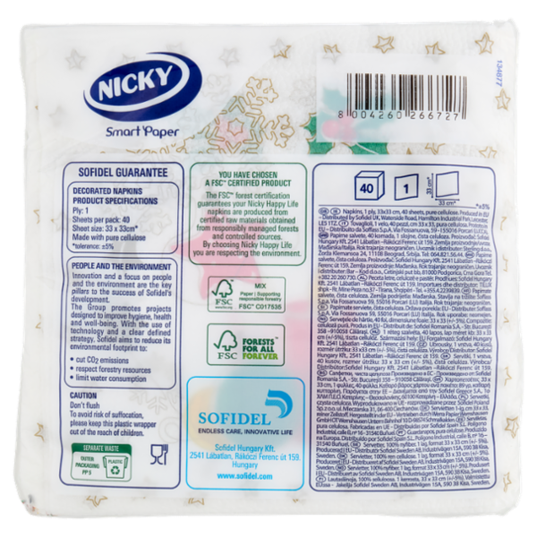 Nicky Happy Life Napkins Christmas 40 pz