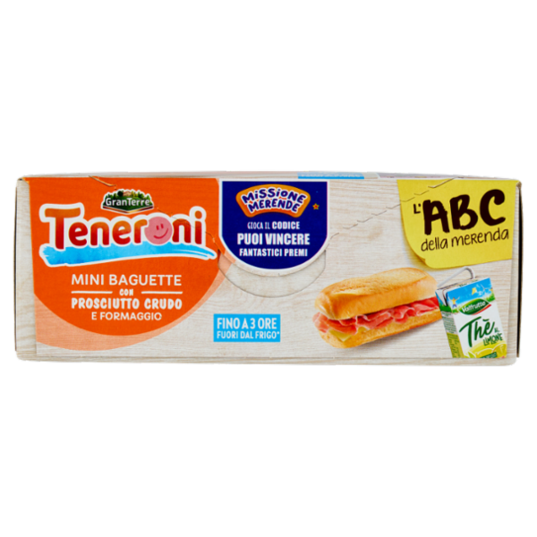 Teneroni l'ABC della merenda Mini Baguette con Prosciutto Crudo e Formaggio