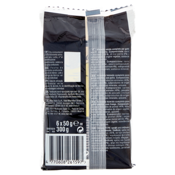 Sheba Délices du Jour in Salsa Cibo Umido Gatto con Pollo e Salmone 6 x 50 g