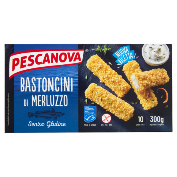 Pescanova Bastoncini di Merluzzo Impanati e surgelati 300 g