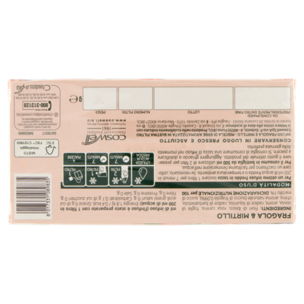 L'Angelica Mocktail Infusioni a Freddo Fragola & Mirtillo Cosmopolitan Infusion 18 Filtri 36 g