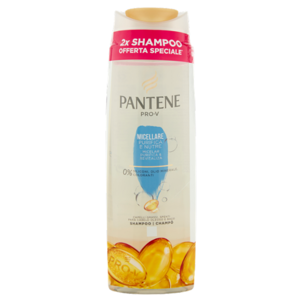 Pantene Pro-V Shampoo Micellare Purifica e Nutre 2x250 ml