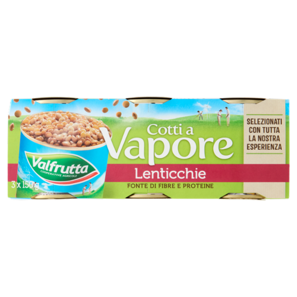 Valfrutta Cotti a Vapore Lenticchie 3 x 150 g