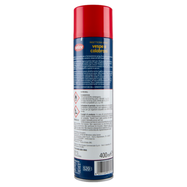 Selex Insetticida Spray Vespe e Calabroni 400 ml