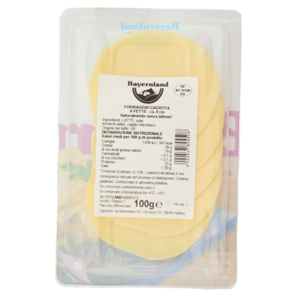 Bayernland Caciotta a fette senza lattosio 100 g
