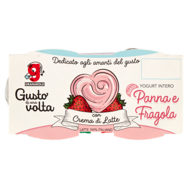 Granarolo Gusto di una volta Yogurt Intero Gusto Panna e Fragola 2 x 125 g