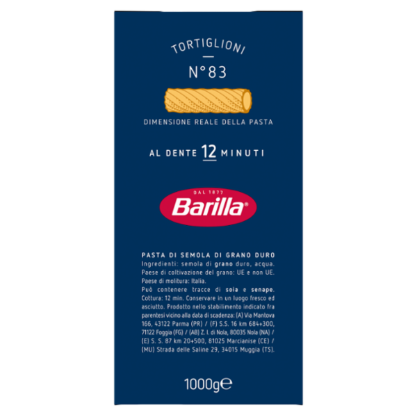 Barilla Pasta Tortiglioni n.83 1Kg