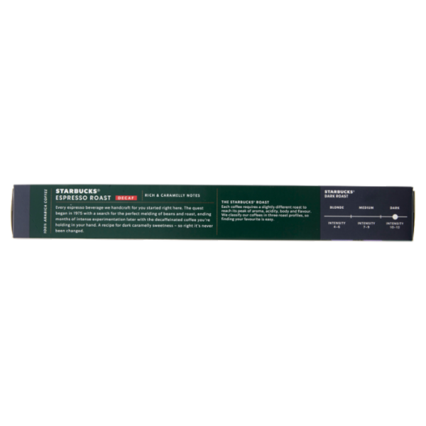 STARBUCKS Decaf Espresso Roast by Nespresso Caffè espresso 10 capsule 57 g