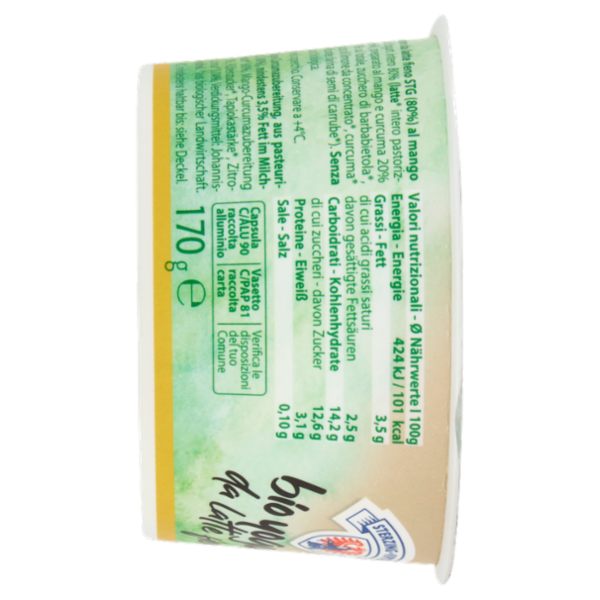 Sterzing Vipiteno bio yogurt Mango Curcuma 170 g