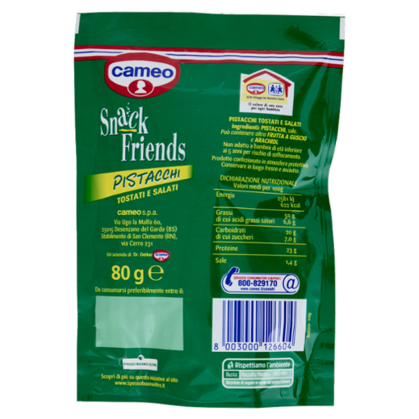 cameo Snack Friends Pistacchi Tostati e Salati 80 g