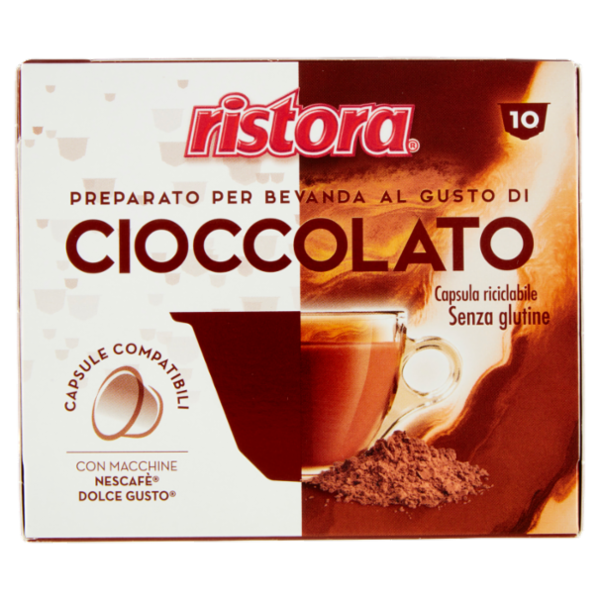 ristora Cioccolato Capsule Compatibili con Macchin Nescafè Dolce Gusto 10 x 18 g