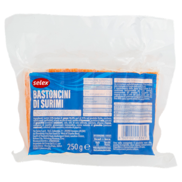 Selex Bastoncini di Surimi Surgelati 250 g