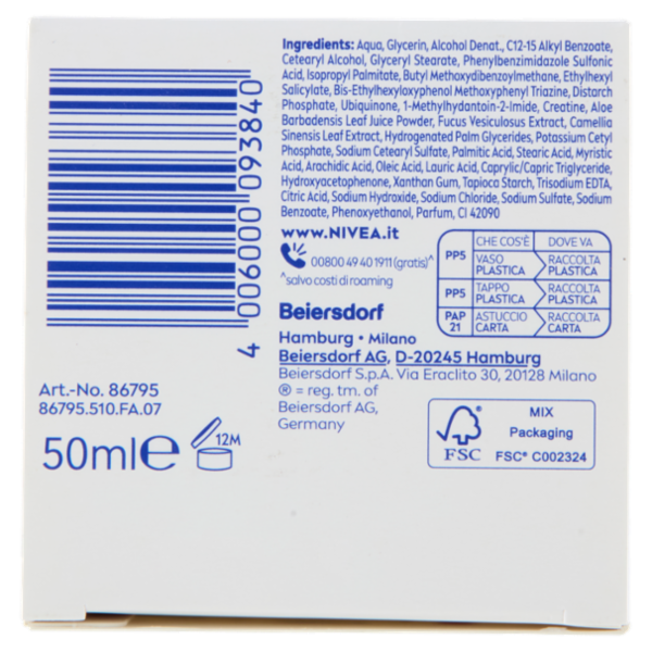 Nivea Q10 Anti-Rughe Minimizzante Pori Crema Giorno Extra Leggera SPF 15 Pelle Mista 50 ml