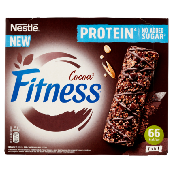FITNESS Protein Cocoa Barrette di Cereali al Cacao 4 pezzi da 20 g