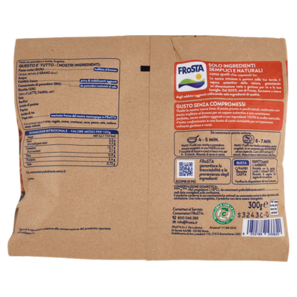 FRoSTA i Trafilati al Bronzo Fusilli Ricotta e Pomodoro 300 g