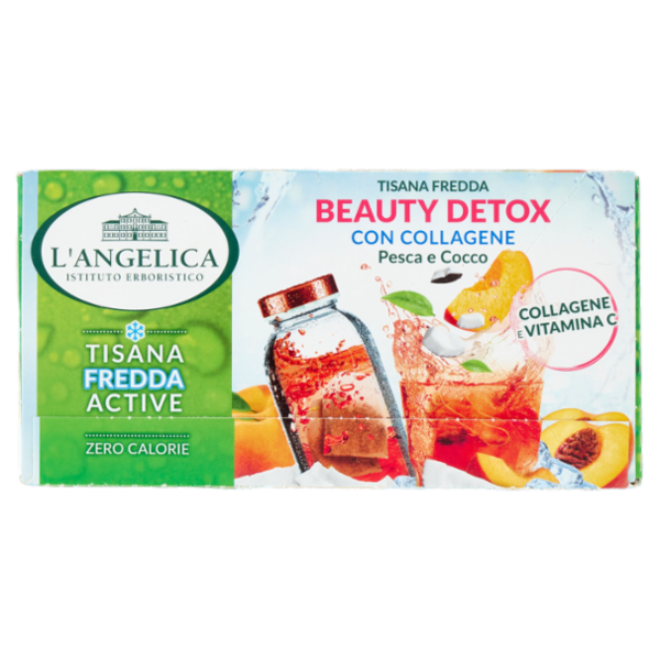 L'Angelica Tisana Fredda Beauty Detox con Collagene Pesca e Cocco 18 Filtri 32,4 g
