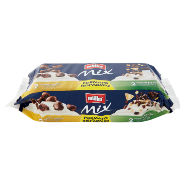 müller Mix 2 Yogurt Bianco Più Choco Pillows + 2 Yogurt Bianco Più Triple Chocolate 4 x 150 g