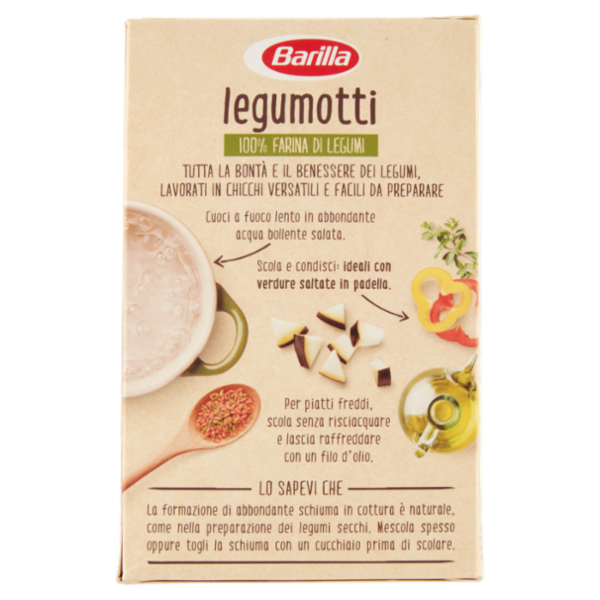 Barilla Legumotti Lenticchie Rosse e Piselli in Chicchi 100% Farina di Legumi 300g