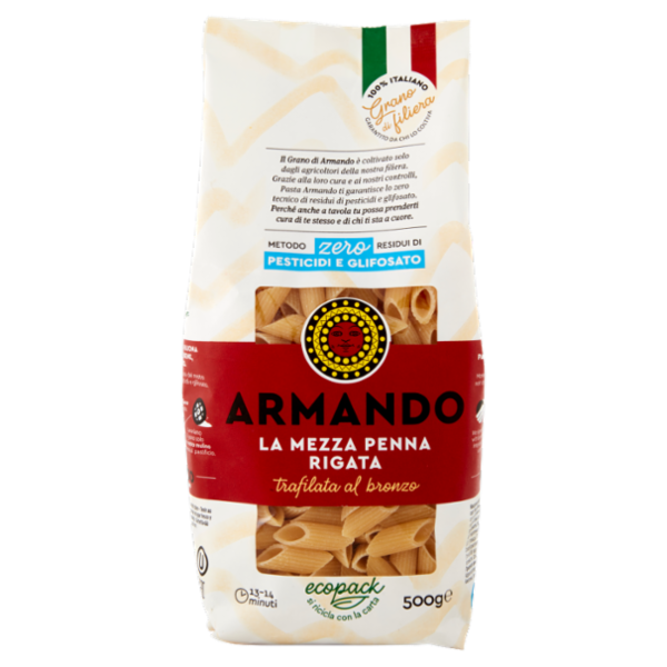 Armando Metodo zero Residui di Pesticidi e Glifosato la Mezza Penna Rigata 500 g