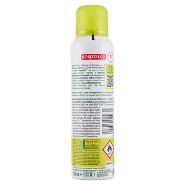 Borotalco Attivo Profumo di Cedro e Lime Deo Spray 150 ml