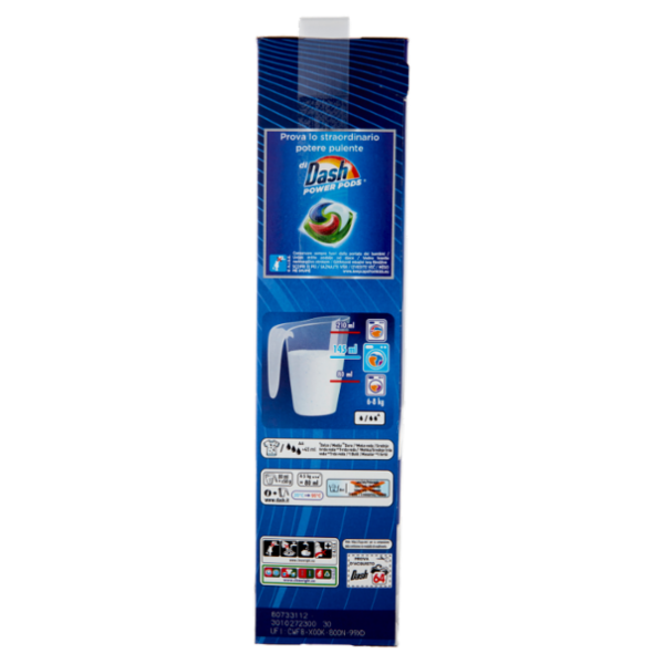 Dash Power Detersivo Lavatrice in Polvere, Tecnologia Anti-Residui, 64 Lavaggi 3200 g
