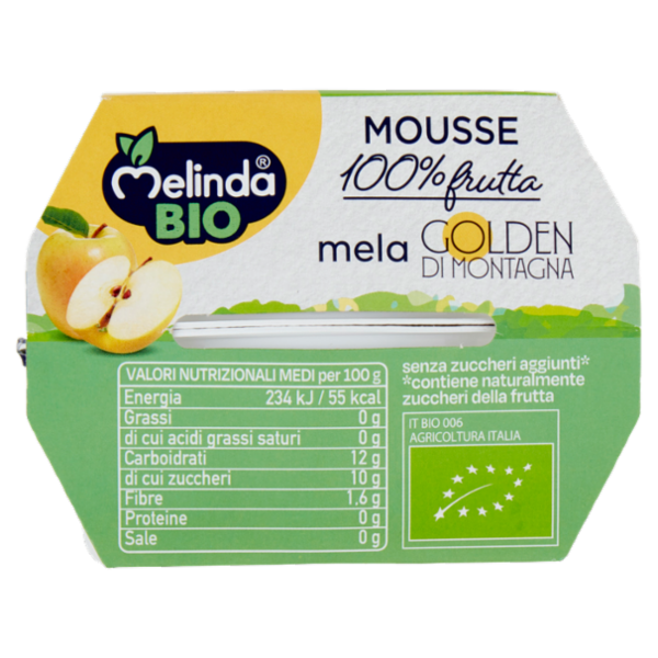 Melinda Bio Mousse mela Golden di Montagna 2 x 100 g