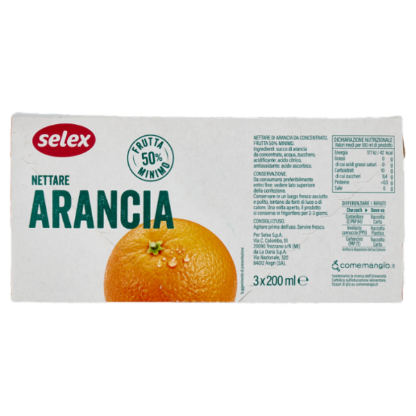 Selex Nettare di Arancia 3x200 ml