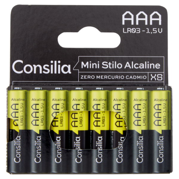 Consilia Pile Alcaline Mini Stilo AAA 1,5 V 8 pezzi