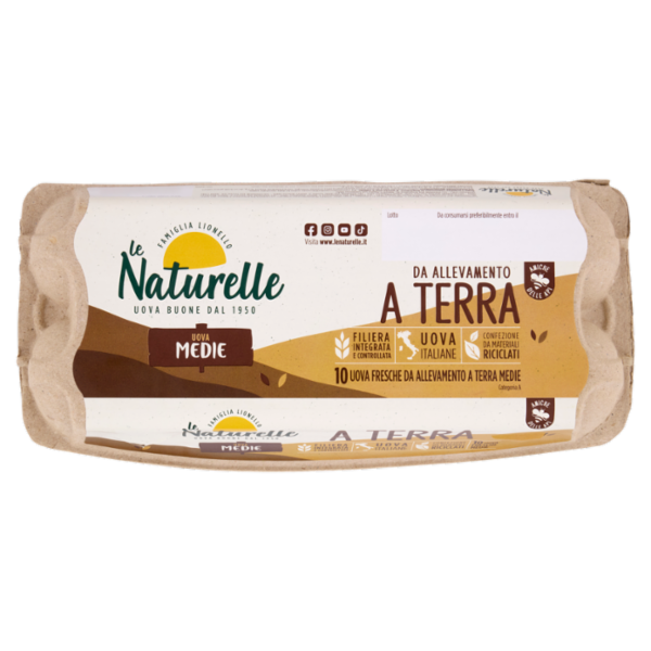 le Naturelle 10 Uova Fresche da Allevamento a Terra Medie