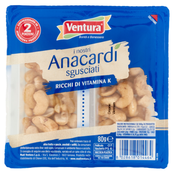 Ventura i nostri Anacardi sgusciati 80 g