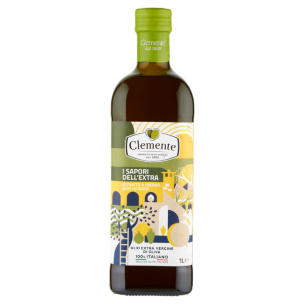 Clemente i Sapori dell'Extra Olio Extra Vergine di Oliva 100% Italiano 1 L