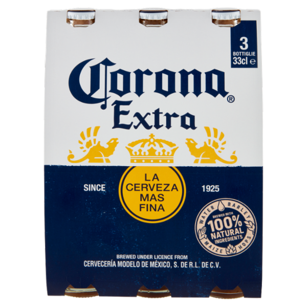Corona Extra Birra lager internazionale bottiglia 3x33 cl
