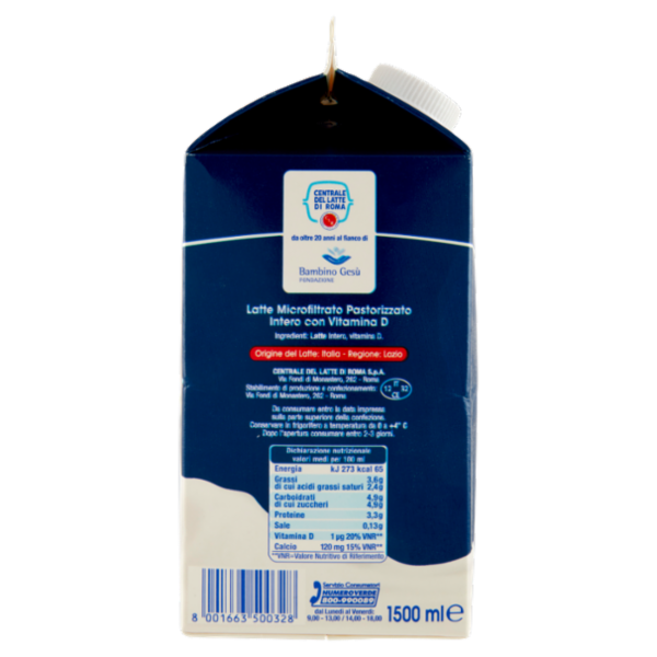 Centrale del Latte di Roma Latte Intero 1500 ml