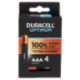 Duracell Optimum AAA Batterie Stilo Alcaline 1.5 V LR03 MX2400 confezione da 4 Pile Duracell