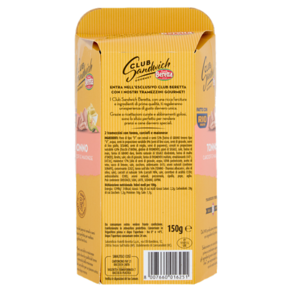 Beretta Club Sandwich Gourmet Tonno Carciofini e Maionese 150 g