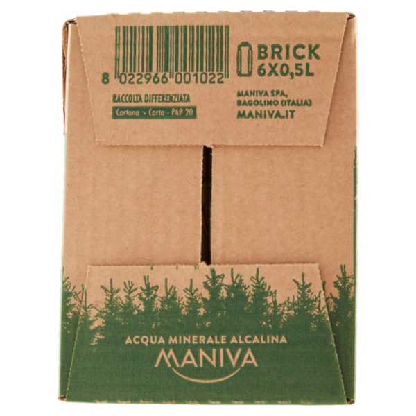 Maniva Acqua Oligominerale Alcalina Smile-Box 6 x 0,5 L