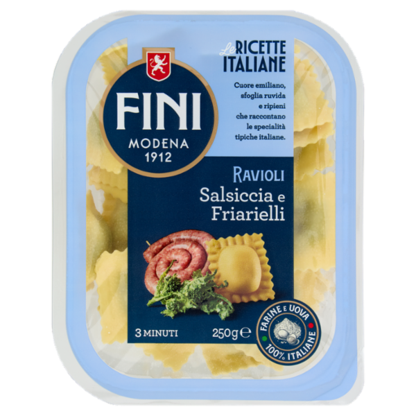 Fini Ricette Italiane Ravioli Salsiccia e Friarielli 250 g