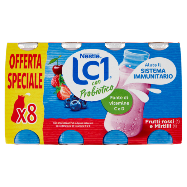 NESTLÉ LC1 con Probiotico Frutti rossi (4) e Mirtilli (4) 8 x 90 g