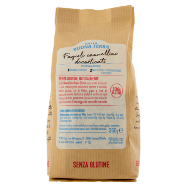 Dalla Buona Terra pedon Senza Glutine Fagioli cannellini decorticati 350 g