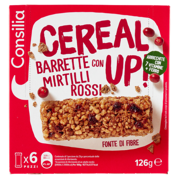 Consilia Barrette di Cereali con Mirtilli Rossi 6x21 g