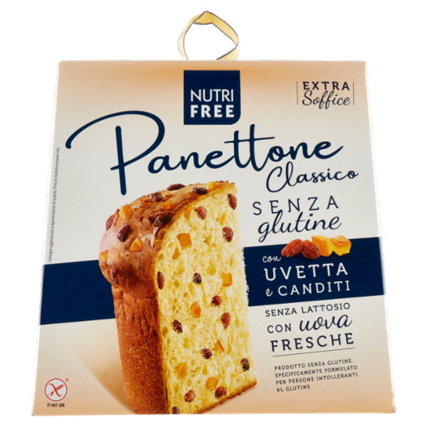Nutrifree Panettone Classico Senza glutine con Uvetta e Canditi Senza Lattosio 600 g