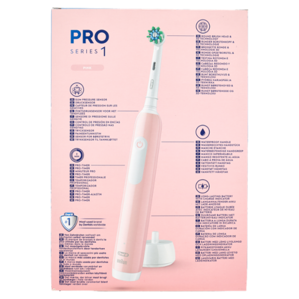 Oral-B Spazzolino Elettrico Denti Ricaricabile Pro Series 1 Pink Travel Edition