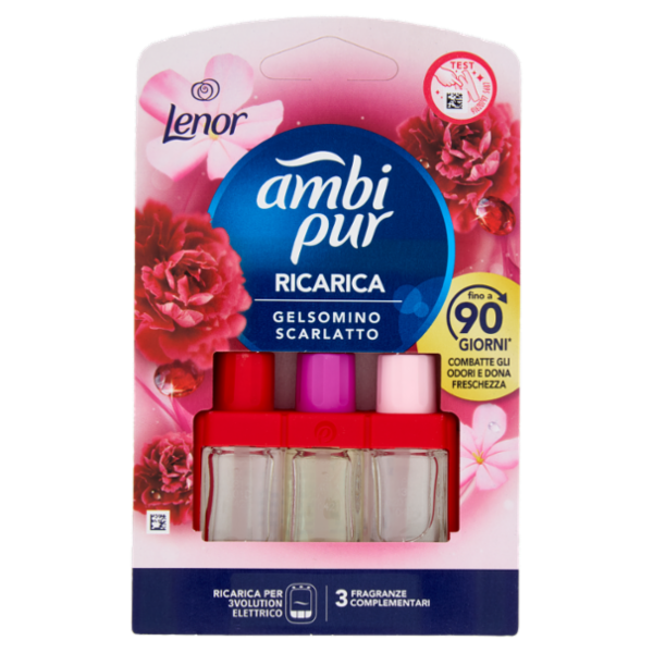 Ambi Pur Profumatore per Ambienti Elettrico Ricarica 3Volution, Gelsomino Scarlatto 20 ml