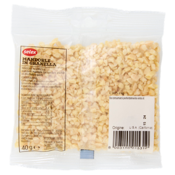 Selex Frutta Secca Granella di Mandorle 40 g