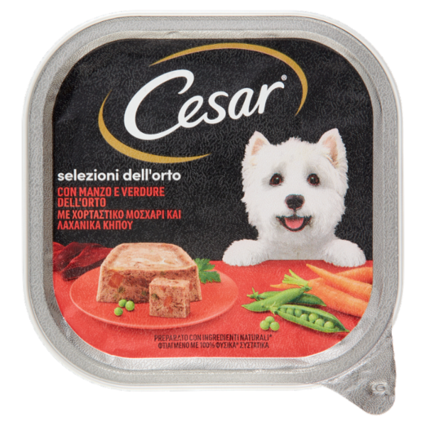 Cesar Selezioni dell'Orto Cibo Umido Cane con Manzo e Verdure dell'Orto 300 g