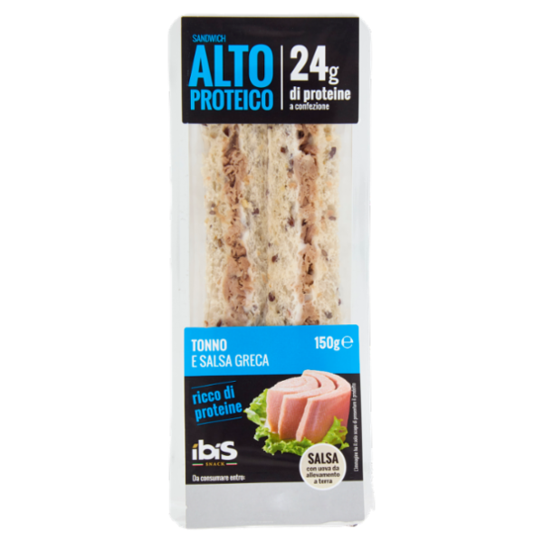ibis Snack Sandwich Alto Proteico Tonno e Salsa Greca 150 g
